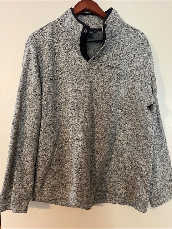 Eddie Bauer Other - Eddie Bauer Men's Gray Marled Zip-Neck Sweater